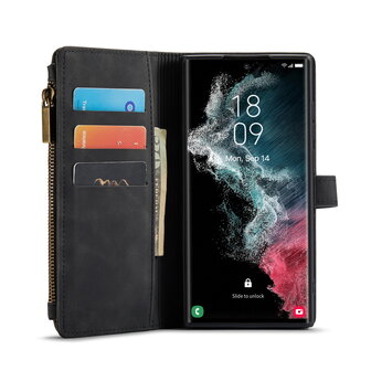 Samsung S25 Ultra - Charcoal Gray - Book Case met Rits