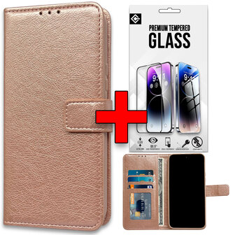Oppo A79 - Book Case &amp;amp; Glas - Rosegoud