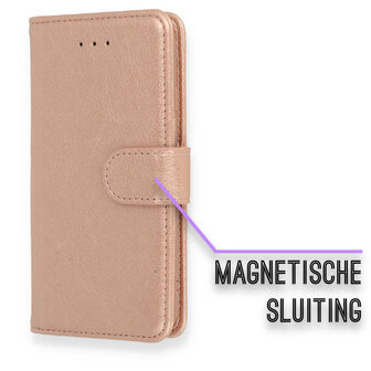 Oppo A79 - Book Case &amp;amp; Glas - Rosegoud