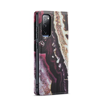 Samsung S21 FE Magenta Eudialyte - Marmer Book Case