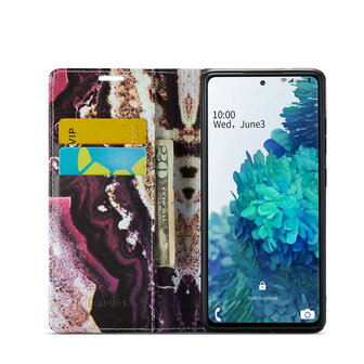 Samsung S21 FE Magenta Eudialyte - Marmer Book Case