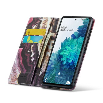 Samsung S21 FE Magenta Eudialyte - Marmer Book Case