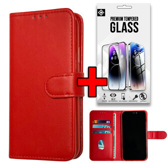 Oppo A79 - Book Case &amp;amp; Glas - Rood
