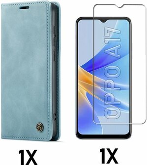 Oppo A17 Aqua Blue &amp;amp; Glas - Book Case