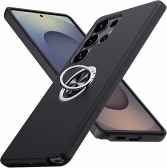 Samsung S25 Ultra - Kickstand Ring Case - Zwart