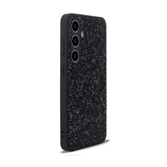 Samsung S25 Plus - Zwart - Diamant Glitter &amp;amp; 2x Glas