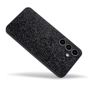 Samsung S25 Plus - Zwart - Diamant Glitter &amp;amp; 2x Glas