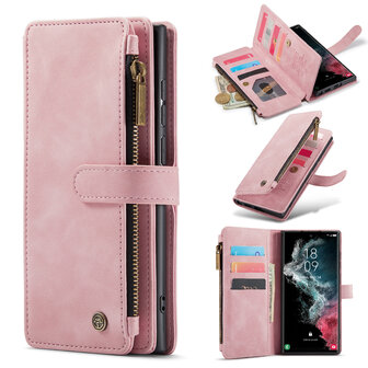 Samsung S25 Ultra - Pale Pink - Book Case met Rits