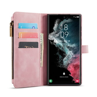 Samsung S25 Ultra - Pale Pink - Book Case met Rits