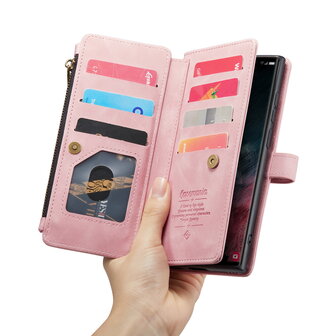 Samsung S25 Ultra - Pale Pink - Book Case met Rits