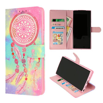 Samsung S22 Plus met Dromenvanger &amp;amp; Veren Print  - Book Case