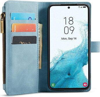 Samsung S22 Plus Aqua Blue - Book Case met Rits