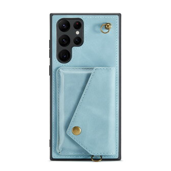 Samsung S22 Ultra Aqua Blue - Back Cover met Koord