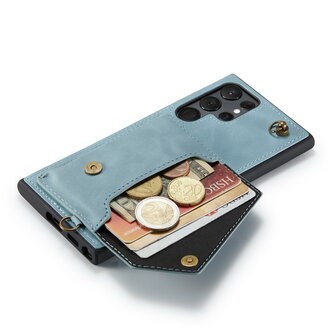 Samsung S22 Ultra Aqua Blue - Back Cover met Koord