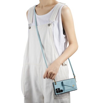 Samsung S22 Ultra Aqua Blue - Back Cover met Koord