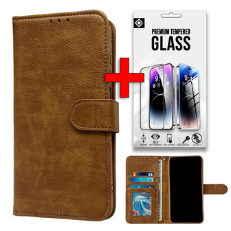 Samsung S25 Ultra - Bruin - HQ Book Case &amp;amp; Glas
