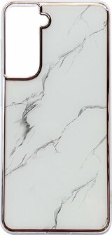 Samsung S22 - Marmer Back Cover - Wit