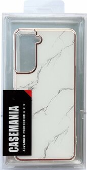 Samsung S22 - Marmer Back Cover - Wit