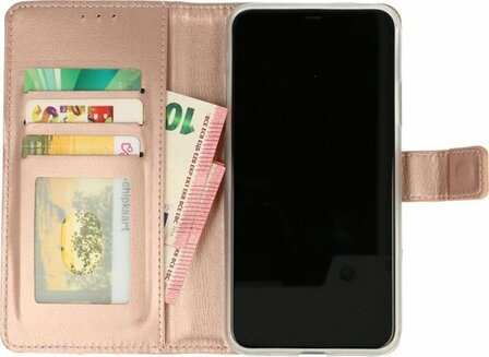 Nokia 1.4 - Book Case &amp;amp; Glas - Rosegoud