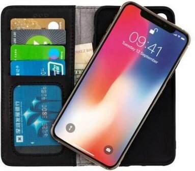 iPhone XS Max Zwart - Lederen Book Case
