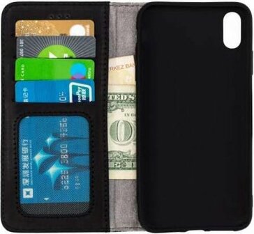 iPhone XS Max Zwart - Lederen Book Case