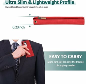 Samsung S22 Ultra Rood - Book Case met Rits &amp;amp; Extra Vakken