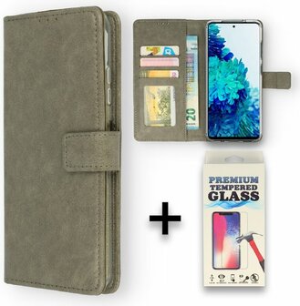 S22 Plus - Book Case &amp;amp; Glas - Grijs