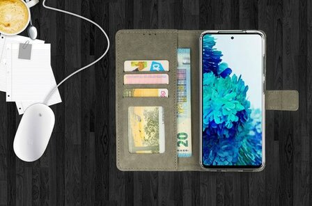 S22 Plus - Book Case &amp;amp; Glas - Grijs