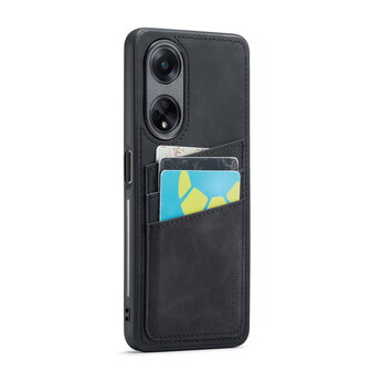 Oppo A98 - Back Cover met Kaarthouder - Charcoal Gray