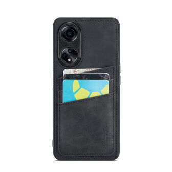 Oppo A98 - Back Cover met Kaarthouder - Charcoal Gray