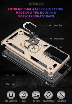 Samsung S21 Ultra Goud - Armor met Kickstand Ring