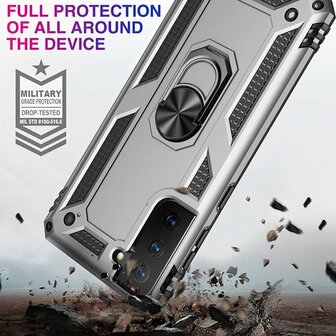 Samsung S21 FE Grijs - Armor met Kickstand Ring