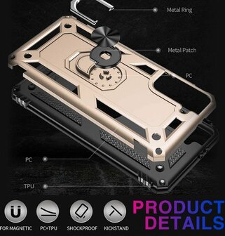 Samsung S21 FE Goud - Armor met Kickstand Ring