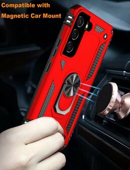 Samsung S22 Rood - Armor met Kickstand Ring