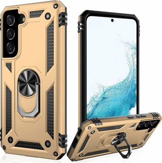 Samsung S22 Goud - Armor met Kickstand Ring