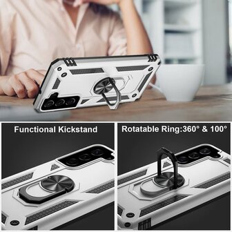 Samsung S22 Plus Grijs - Armor met Kickstand Ring