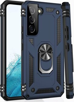 Samsung S22 Plus Blauw - Armor met Kickstand Ring