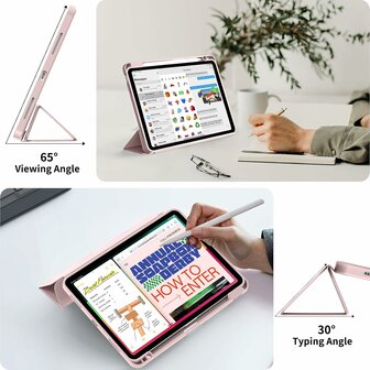 iPad Air (11 inch 2024 &amp;amp; 2025) - Roze - Smart Cover met Pen Slot