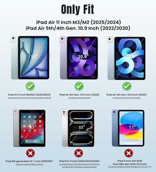 iPad Air (11 inch 2024 &amp;amp; 2025) - Roze - Smart Cover met Pen Slot