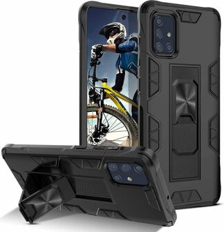 Samsung A51 Zwart - Magnetic Kickstand Armor Case