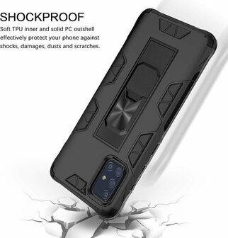 Samsung A51 Zwart - Magnetic Kickstand Armor Case