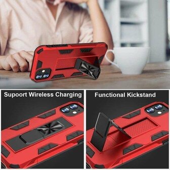 iPhone 12 Mini Rood - Magnetic Kickstand Armor Case