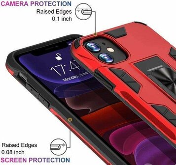 iPhone 12 Mini Rood - Magnetic Kickstand Armor Case