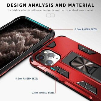 iPhone 12 Pro Max Rood - Magnetic Kickstand Armor Case