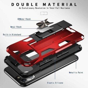 iPhone 12 Pro Max Rood - Magnetic Kickstand Armor Case