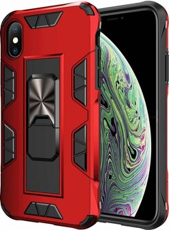 iPhone XS Max Rood - Magnetic Kickstand Armor Case