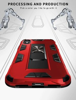 iPhone XS Max Rood - Magnetic Kickstand Armor Case