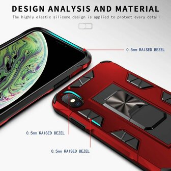 iPhone XS Max Rood - Magnetic Kickstand Armor Case