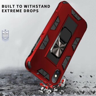 iPhone XS Max Rood - Magnetic Kickstand Armor Case