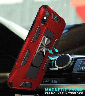 iPhone XS Max Rood - Magnetic Kickstand Armor Case